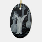 Nachts auf dem Friedhof - Engel Keramisch Ornament (Links)