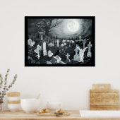 Nachts auf dem Friedhof Engel mit Teufel Poster (Keuken)