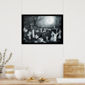 Nachts auf dem Friedhof Engel mit Teufel Poster (Keuken)