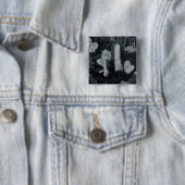 Nachts auf dem Friedhof - Teufel Vierkante Button 5,1 Cm (In situ)