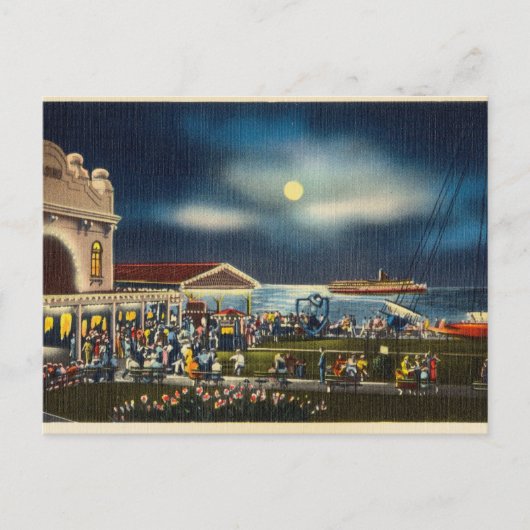 Nachtscène briefkaarten oceaan uitzicht (Voorkant)