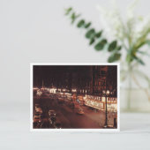 Nachtscène op de State St  Retro Briefkaart (Staand voorkant)