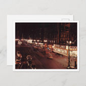 Nachtscène op de State St  Retro Briefkaart (Voorkant / Achterkant)