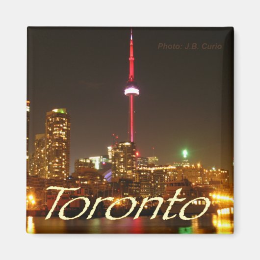 Nachtscène Toronto Canada Souvenir Koelkast Magnee Magneet (Voorkant)