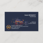 Nachtscène Traffic Lights Bokeh Taxi Cab Service Visitekaartje (Voorkant)