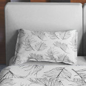 Nachtschaduw Botanische Zwart-witte Kussensloop
