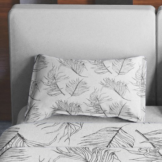 Nachtschaduw Botanische Zwart-witte Kussensloop