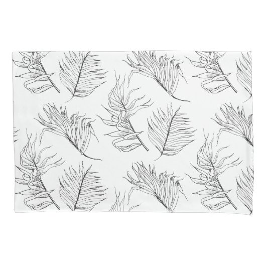 Nachtschaduw Botanische Zwart-witte Kussensloop (Voorkant)