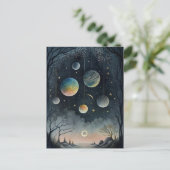 Nachtscharen van Briefkaart van planeten (Staand voorkant)
