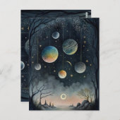 Nachtscharen van Briefkaart van planeten (Voorkant / Achterkant)