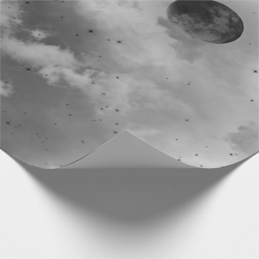 NACHTSKY IN ZWART EN WITTE CADEAUPAPIER (Hoek)