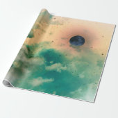 NACHTSKY MET CLOUDS EN STARS GIFT WRAPPING CADEAUPAPIER (Uitgerold)