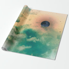 NACHTSKY MET CLOUDS EN STARS GIFT WRAPPING CADEAUPAPIER