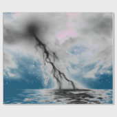 NACHTSKY MET ZWARTE LICHTING BLAUW ZEE GIFT WRAP CADEAUPAPIER (Vlak)