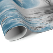 NACHTSKY MET ZWARTE LICHTING BLAUW ZEE GIFT WRAP CADEAUPAPIER (Rol Hoek)