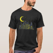 Nachtskyline met half Moon Building City T-shirt (Voorkant)