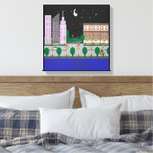 Nachtstad Canvas Afdruk (Insitu (Slaapkamer))
