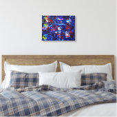 Nachtstad Canvas Afdruk (Insitu (Slaapkamer))