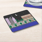 Nachtstad Kartonnen Onderzetters (Schuin)