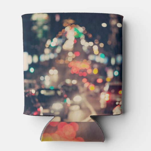 Nachtstad: Retro wazig licht. Blikjeskoeler (Achterkant)