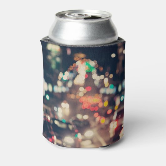 Nachtstad: Retro wazig licht. Blikjeskoeler (Blikje Achterkant)