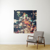 Nachtstad: Retro wazig licht. Wandkleed (In situ)