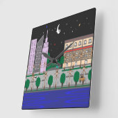 Nachtstad Vierkante Klok (Hoek)