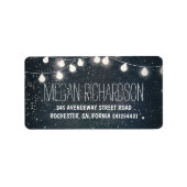 Nachtsterren en String Lights Bruiloft Etiket (Voorkant)