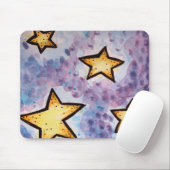 Nachtsterren in waterverf muismat (Met muis)