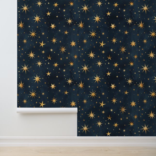 Nachtsterren marineblauwe Plafond Behang (Applicatie)
