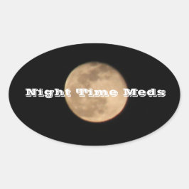 Nachtstickers Volle Maan Ovale Sticker
