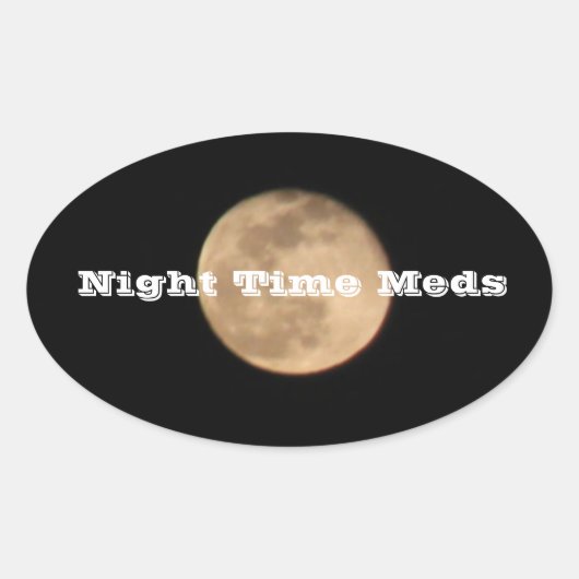 Nachtstickers Volle Maan Ovale Sticker (Voorkant)