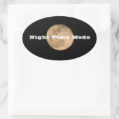 Nachtstickers Volle Maan Ovale Sticker (Tas)