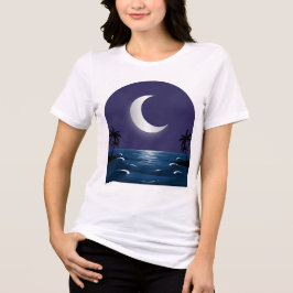 Nachtstrand – Maanverlichte Silhouet T-Shirt