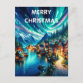 Nachtsymfonie: Lake Serenity Christmas Kaart (Voorkant)