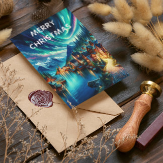 Nachtsymfonie: Lake Serenity Christmas Kaart