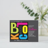 Nachtt Blokfeest Levendige Retro Typografie Briefkaart (Staand voorkant)