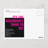 Nachtt Blokfeest Levendige Retro Typografie Briefkaart (Achterkant)