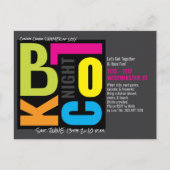 Nachtt Blokfeest Levendige Retro Typografie Briefkaart (Voorkant)