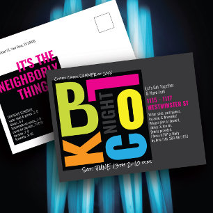 Nachtt Blokfeest Levendige Retro Typografie Briefkaart
