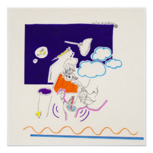 Nachttekening 11 van Pascale Baud P Poster