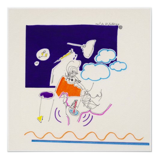 Nachttekening 11 van Pascale Baud P Poster (Voorkant)