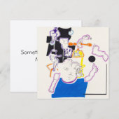 Nachttekening 14 Doll and Girl Square Invite Kaart (Voorkant / Achterkant)