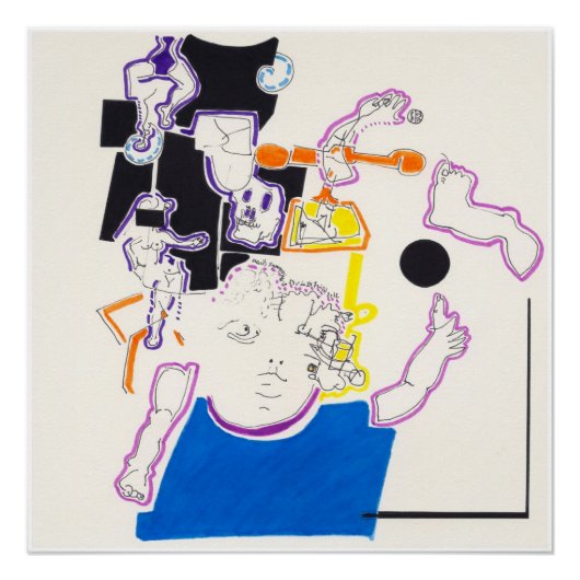 Nachttekening 14 van Pascale Baud P Poster (Voorkant)