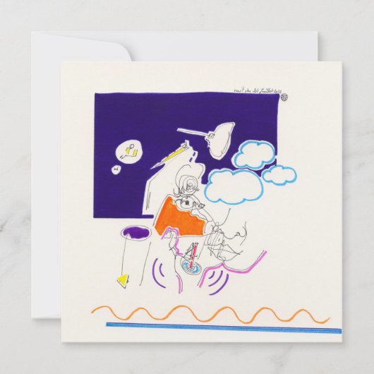 Nachttekening en nap tekening 11 Vreemde vierkant Kaart (Voorkant)