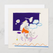 Nachttekening en nap tekening 11 Vreemde vierkant Kaart (Voorkant / Achterkant)