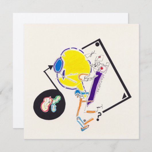 Nachttekening en nap tekening 15 Vreemde vierkant Kaart (Voorkant / Achterkant)