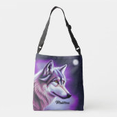 Nachttijd Mystical Wolf Crossbody Bag Crossbody Tas (Achterkant)