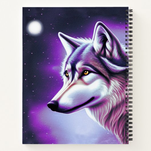 Nachttijd Mystical Wolf Notitieboek (Achterkant)