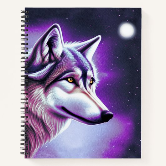 Nachttijd Mystical Wolf Notitieboek (Voorkant)